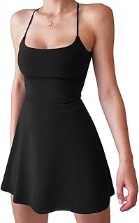 XXTAXN Women's Summer Spaghetti Strap Mini Dress with Shorts