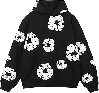 PLAYPUNK Flower Puff Print Oversized Hoodie
