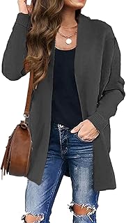 ZESICA Women's Leopard Print Knitted Cardigan Coat