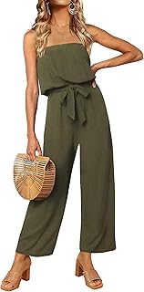ZESICA Women's Off Shoulder Wide Leg Jumpsuit Romper
