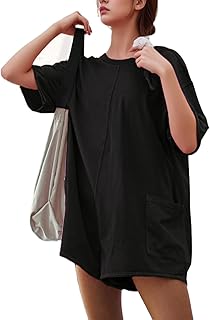 AmorLee Women's Casual Short Sleeve V Neck Romper