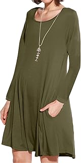 JollieLovin Women's Long Sleeve Swing Dress
