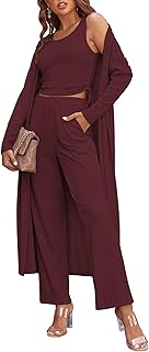 Ekouaer Women's 3 Piece Lounge Set