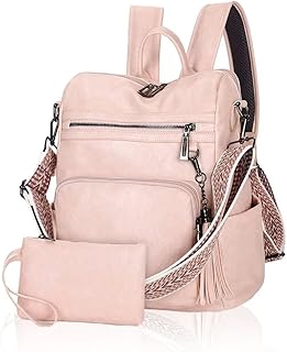 RIEXIO Women's Vintage Vegan Leather Backpack
