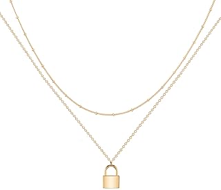 MEVECCO Layered Heart Necklace Handmade 18k Gold Pl
