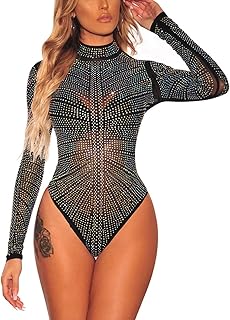 SEBOWEL Women Mesh Long Sleeve Jumpsuit