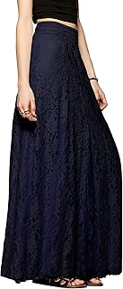 CHARTOU Women's Lace High Waist Maxi Skirt