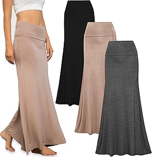 Free to Live 3 Pack Long Flowy Maxi Skirts