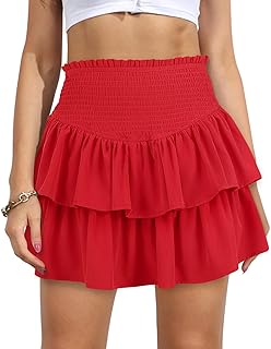 Vigorics Women's Ruffle Mini Skirt with Shorts