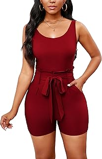 Women's Sexy Summer Romper with Pockets Zipper