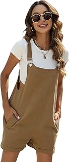 Athlisan Women's Cotton Linen Short Overalls