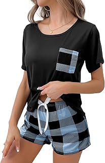 MAIABLEAU Women's Short Sleeve Pajama Set