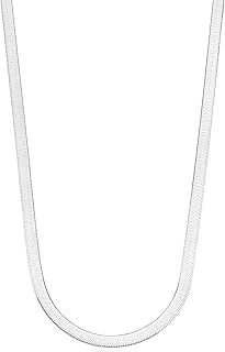 MiaBella 925 Sterling Silver Herringbone Chain Necklace 16