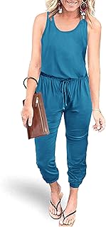 PRETTYGARDEN Women's Tank Jumpsuit, Grey Blue,
