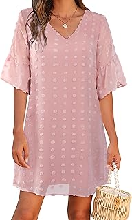 Blooming Jelly Women's White V-Neck Ruffle Sun Dress