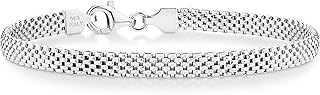 MiaBella 925 Silver Italian Mesh Link Bracelet 7