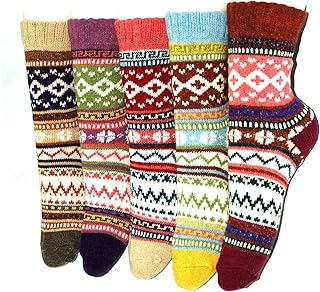 JUNAN 5Pairs Ladies Thermal Winter Socks