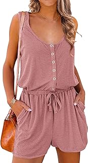 PRETTYGARDEN Women's Summer Casual Shorts Jumpsuit