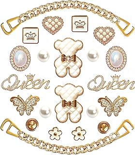 Golden Bling Shoe Charms for Women and Girls